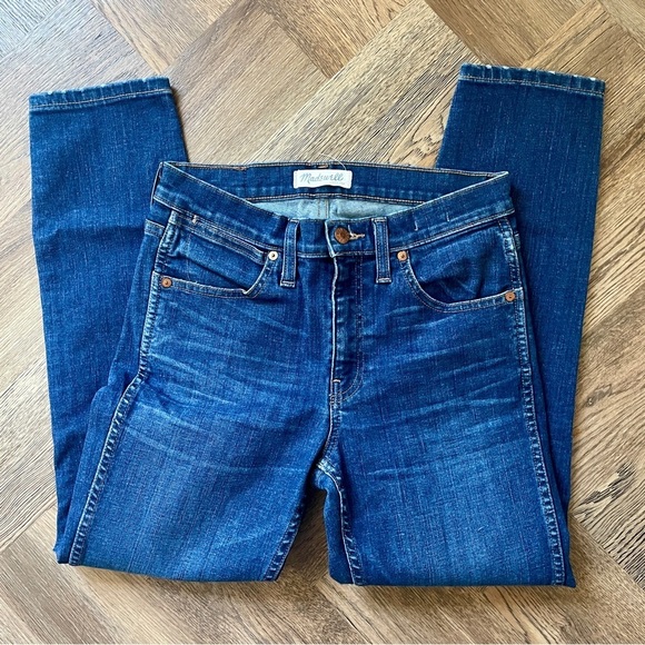 Madewell 9” High Riser Super Skinny Crop Denim Blue Jeans 27 - Picture 1 of 8